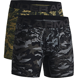 Under Armour Mens Tech HEATGEAR 6-inch 2 Pack Boxer Jock Shorts Underwear