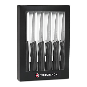 Victorinox Swiss Classic 4.5 Serrated Steak Knife Set, Spear Tip (4-Piece)