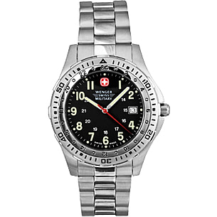 Wenger Battalion Pilot Men s Swiss Military Stainless Steel Watch