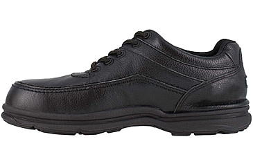 Image of Rockport Mens World Tour 5 Eye Tie Casual Moc Steel Toe Oxford Shoes, Black, 10.5, RK6761-BLACK-10.5-MENS-M