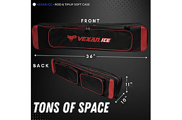 Image of Vexan Ice Fishing Rod &amp; Tackle Bag 36 in Soft Case, Red, 3R-8D1J-W7F3