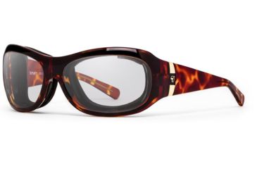 Image of 7Eye by Panoptix Womens AirShield Sedona Sunglasses, RX Ready, Light Tortoise Frame, SharpView Clear Lens, M-L 326040
