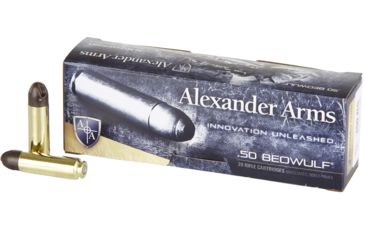 Alexander Arms Loaded .50 Beowulf 200 Grain Polycase ARX Centerfire Rifle Ammunition, 20, FMJ