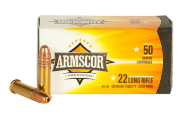 Armscor Precision Inc .22 Long Rifle 40 Grain Soft Point Brass Cased Rimfire Ammunition, 50, SP