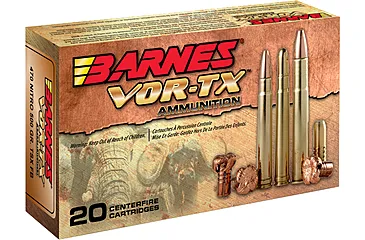 Barnes Vor-Tx Safari Centerfire .500 Nitro Express 570 grain Banded Solid Flat Nose Centerfire Rifle Ammunition, 20