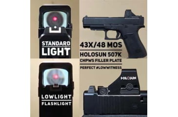 Image of C&amp;H Precision Weapons V4 MIL/LEO Adapter Plate, Glock 43X/48 MOS, Holosun 407K/507K, Black, GLX-HOLOk