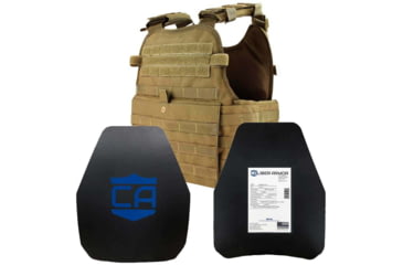 Image of Caliber Armor AR550 11 x 14 Level III+ Body Armor and Condor MOPC Package, Coyote Brown, Medium/2XL, 19-AR550-MOPC-1114-CB