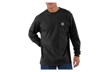 Image of Carhartt Long Sleeve Workwear Pocket T-Shirt - Mens-Black-Large