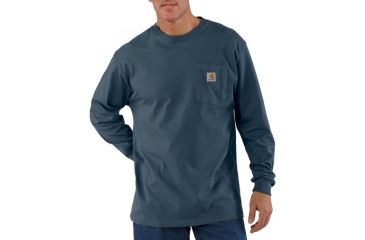 Image of Carhartt Long Sleeve Workwear Pocket T-Shirt - Mens-Bluestone-Large