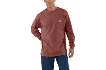 Image of Carhartt M Workwear Pocket Long Sleeve T Shirt - Mens, Henna Heather, Large, K126-R01REGLRGA