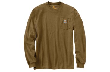 Image of Carhartt M Workwear Pocket Long Sleeve T Shirt - Mens, Oiled Walnut Heather, Large, K126-B00REGLRGA