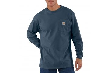 Image of Carhartt Workwear Pocket Long Sleeve T-Shirt for Mens, Bluestone, 2XL/Regular K126-BLS-REG-XXL