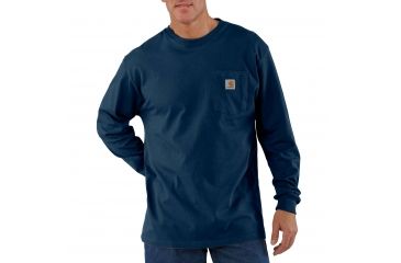 Image of Carhartt Workwear Pocket Long Sleeve T-Shirt for Mens, Navy, 2XL/Regular K126-NVY-REG-XXL