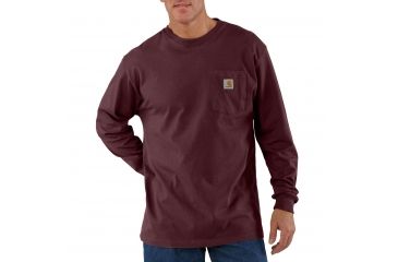 Image of Carhartt Workwear Pocket Long Sleeve T-Shirt for Mens, Port, Small/Regular K126-PRT-REG-SML