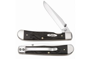 Image of Case 6154LC SS Rough BlackSynthetic Trapperlock Folding Knife w/Belt Clip,4.125in closed 30113