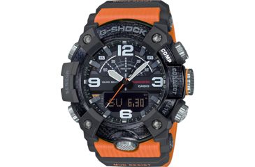 Image of Casio Tactical G-Shock Mudmaster Ani-Digi Watch, Black/Orange Strap, GGB100-1A9