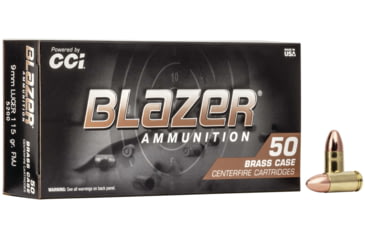 CCI Ammunition Blazer Brass 9mm Luger 115 Grain Full Metal Jacket Centerfire Pistol Ammunition Up to 35% Off