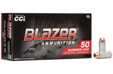 CCI Ammunition Blazer Aluminum 10mm Auto 200 Grain Full Metal Jacket Centerfire Pistol Ammunition, 50, FMJ