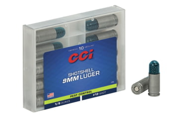 CCI Ammunition Pest Control Shotshell 9mm Luger 53 Grain Shotshell Centerfire Pistol Ammunition, 10