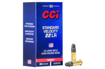 CCI Ammunition Standard Velocity .22 Long Rifle 40 Grain Lead Round Nose Rimfire Ammunition