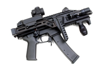 Image of A3 Tactical Modular Folding Stock, 2-Bolt Hinge Mount, 8.25In Offset Ext Arm, A3T Aluminum Butt-Plate w/Rubber Butt-Pad, Black, MS-H1-8.25-OFF-BP2