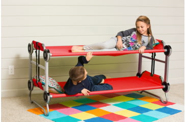 Image of Disc-O-Bed Kid-O-Bunk Sleeping Cots w/ 2 Side Organizers, Red, 30405BO