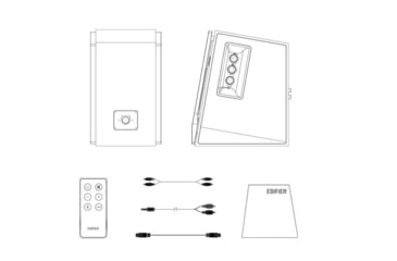Image of Edifier R1700BT Powered Bluetooth Bookshelf Speakers, Brown, 4001352