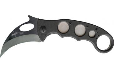 Image of Emerson Karambit Black Plain Folding Knife,Stainless Black T Blade w/ Thumb Slot, G10 Composite Handle EK452