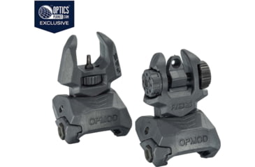 Image of FAB Defense OPMOD Front And Rear Set Of Flip-Up Sights, Grey, FX-FRBSKIT-OPMOD Grey