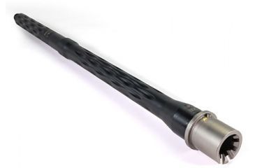 Image of Faxon Firearms .223 Wylde Flame Fluted Rifle Barrel, Mid-Length, 416-R Stainless QPQ Nitride, 5R, NP3 Extension, Black Nitride, 16, 15BW8M16LMQ-5R-NP3