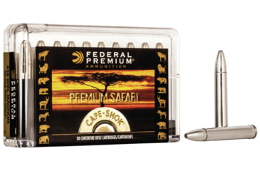 Federal Premium CAPE-SHOK .458 Winchester Magnum 400 Grain Trophy Bonded Bear Claw Centerfire Rifle Ammunition, 20