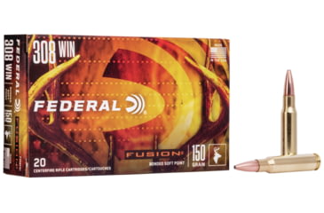 Image of Federal Premium Fusion Rifle Ammo, .308 Winchester, Fusion Soft Point, 150 grain, 20 Rounds, F308FS1
