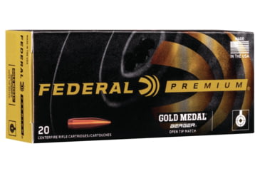 Federal Premium Gold Medal Berger 300 Norma Mag 215 Grain Berger Hybrid Brass Cased Centerfire Rifle Ammunition, 20, BTHP