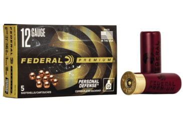 Image of Federal Premium Premium Personal Defense 12 Gauge 9 Pellets Personal Defense Shotshell with FLITECONTROL Wad Centerfire Shotgun Ammo, 00 Buck Shot, 5 Rounds, PD132 00, PD132 00