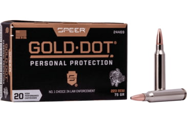 Image of Federal Premium Rifle Ammo, .223 Remington, Speer Gold Dot Soft Point, 75 grain, 20 Rounds, 24469