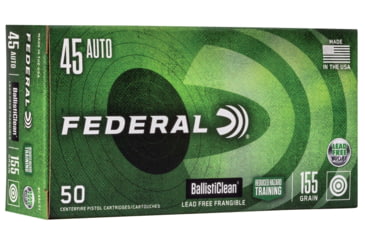 Image of Federal Premium Speer Lawman RHT .45 ACP 155 Grain Frangible Brass Cased Centerfire Pistol Ammo, 50 Rounds, BC45CT1
