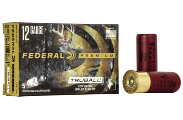 Image of Federal Premium Vital Shok 12 Gauge 1 oz TruBall Rifled Slug Centerfire Shotgun Ammo, Rifled Slug Shot, 5 Rounds, PB127 LRS, PB127 LRS