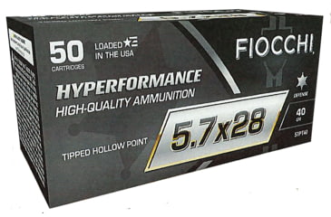 Fiocchi 57PT40 Hyperformance 5.7x28mm 40 Gr Tipped Hollow Point (THP) 50 Bx/10, 50