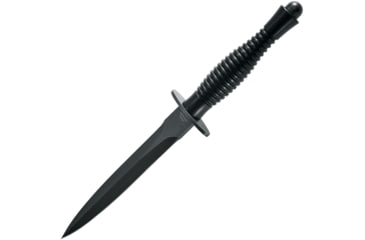 Image of Fox Fairbairn Sykes Fighting Knife, 6.63 black PVD coated double edge Bohler N690 sta, Black sculpted aluminum handle, FX-592