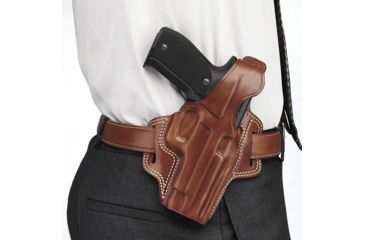 Image of Galco Fletch Concealment Leather Belt Holster, Tan, Right Hand - S&amp;W L Frame 686 4in