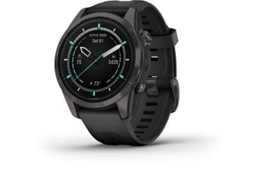 Image of Garmin Epix Pro Gen 2 - Sapphire Edition Watches, 42mm, Carbon Gray DLC Titanium w/ Black Band, 010-02802-14