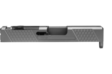 Grey Ghost Precision Glock 43 Stripped Slide, Version 2 - Diamond Checkering Pattern, 17-4PH Stainless Steel, DLC, Black, GGP-SPG43-V2-BLK
