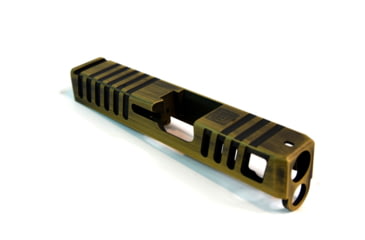 Image of Gun Cuts Juggernaut Slide for Glock 26, Optic Cut, Battleworn Gold, GC-G26-JUG-GOLBW-RMR