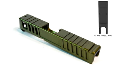 Image of Gun Cuts Juggernaut Slide for Glock 26, Optic Cut, Leprechaun Gold, GC-G26-JUG-LGO-RMR
