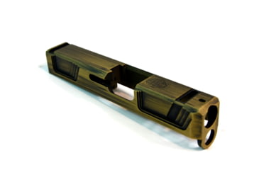 Image of Gun Cuts Raider Slide for Glock 26, No Optic Cut, Battleworn Gold, GC-G26-RAI-GOLBW-NO