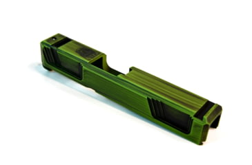 Image of Gun Cuts Raider Slide for Glock 26, No Optic Cut, Battleworn Zombie Green, GC-G26-RAI-ZGRBW-NO