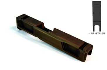 Image of Gun Cuts Raider Slide for Glock 26, Optic Cut, Battleworn Copper, GC-G26-RAI-COPBW-RMR