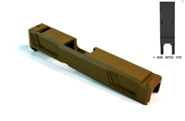 Image of Gun Cuts Raider Slide for Glock 26, Optic Cut, Coyote Tan, GC-G26-RAI-CTA-RMR