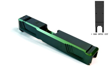 Image of Gun Cuts Raider Slide for Glock 26, Optic Cut, Radioactive Green, GC-G26-RAI-RGR-RMR
