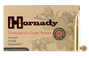 Hornady Dangerous Game .458 Lott 500 Grain Dangerous Game Solid Centerfire Rifle Ammunition, 20